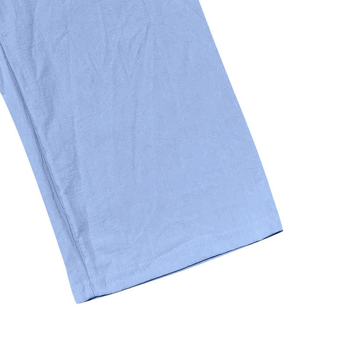 Męskie bawełniane spodnie z kieszeniami, guzikami w jednolitym kolorze i ściągaczem w kształcie Buddha Stones - image 28