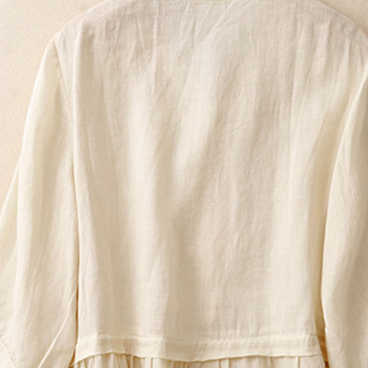 Koszula damska bawełniana z haftowanymi Buddha Stones i trzema czwartymi rękawami  - image 15