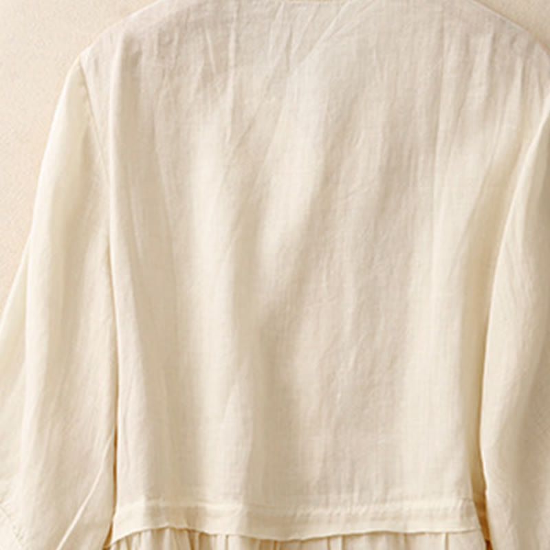 Koszula damska bawełniana z haftowanymi Buddha Stones i trzema czwartymi rękawami  - image 15