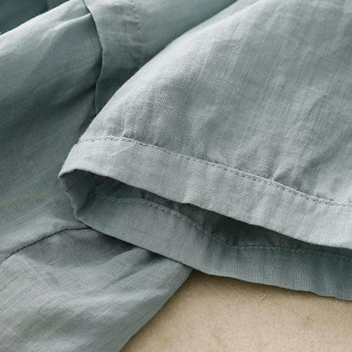 Koszula damska bawełniana z haftowanymi Buddha Stones i trzema czwartymi rękawami  - image 2