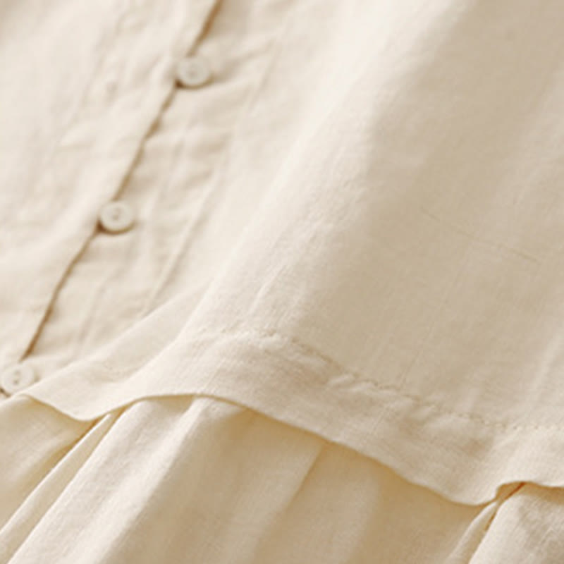 Koszula damska bawełniana z haftowanymi Buddha Stones i trzema czwartymi rękawami  - image 18