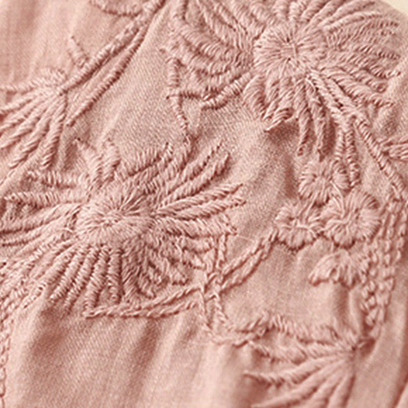 Koszula damska bawełniana z haftowanymi Buddha Stones i trzema czwartymi rękawami  - image 26