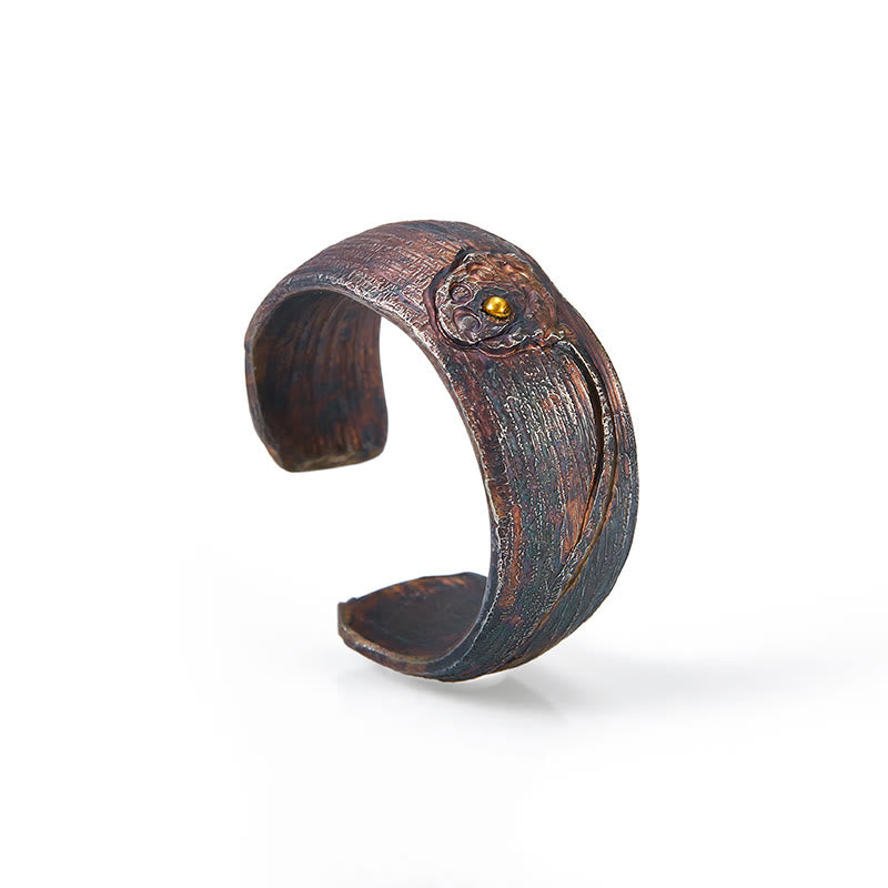 Pierścionek z motywem lotosu i Buddha Stones ze srebra próby 999 - image 2