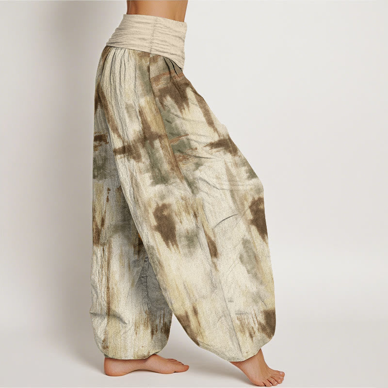 Buddha Stones Czysta bawełna Tie Dye Wzór Projekt Damskie Spodnie Harem Elastyczny Pas
