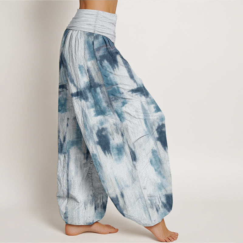Buddha Stones Czysta bawełna Tie Dye Wzór Projekt Damskie Spodnie Harem Elastyczny Pas