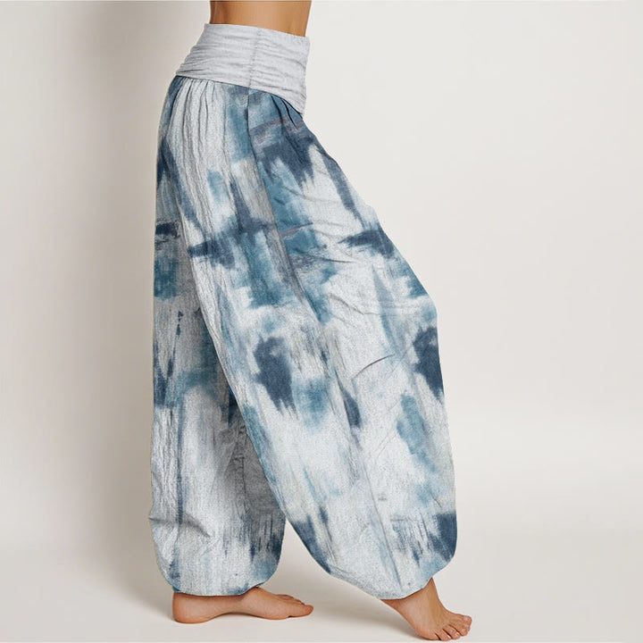 Buddha Stones Czysta bawełna Tie Dye Wzór Projekt Damskie Spodnie Harem Elastyczny Pas