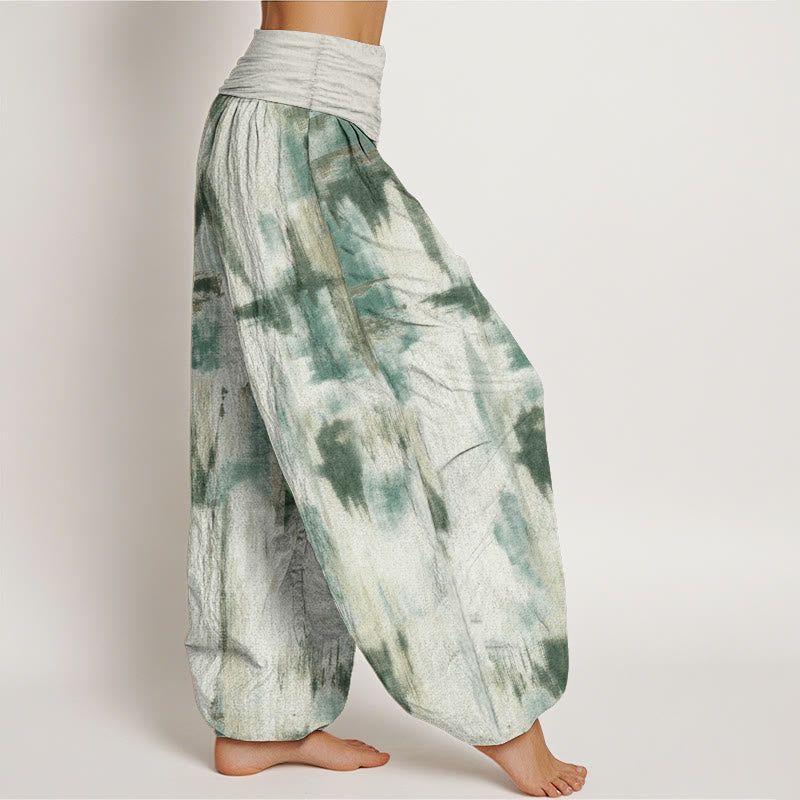 Buddha Stones Czysta bawełna Tie Dye Wzór Projekt Damskie Spodnie Harem Elastyczny Pas