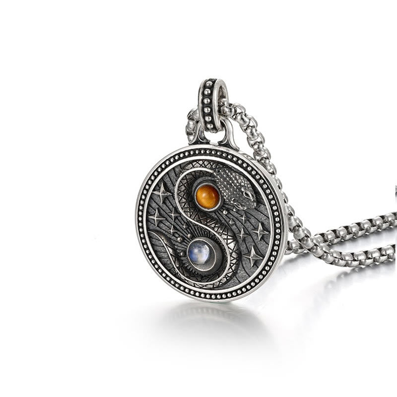 Naszyjnik z Buddha Stones z symbolem Yin Yang i miedzianym wisiorkiem bogactwa - image 4