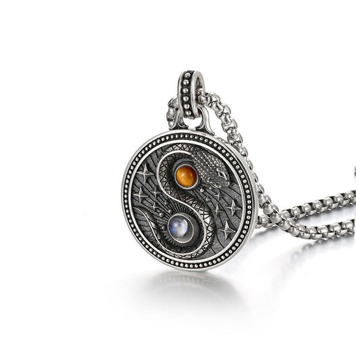 Naszyjnik z Buddha Stones z symbolem Yin Yang i miedzianym wisiorkiem bogactwa - image 4