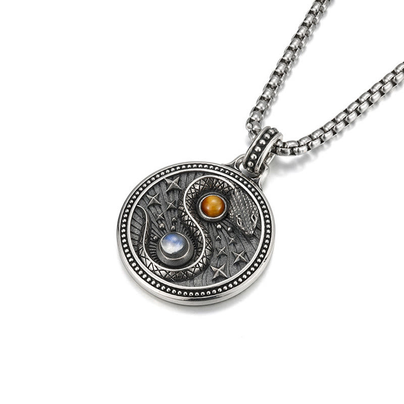 Naszyjnik z Buddha Stones z symbolem Yin Yang i miedzianym wisiorkiem bogactwa - image 2