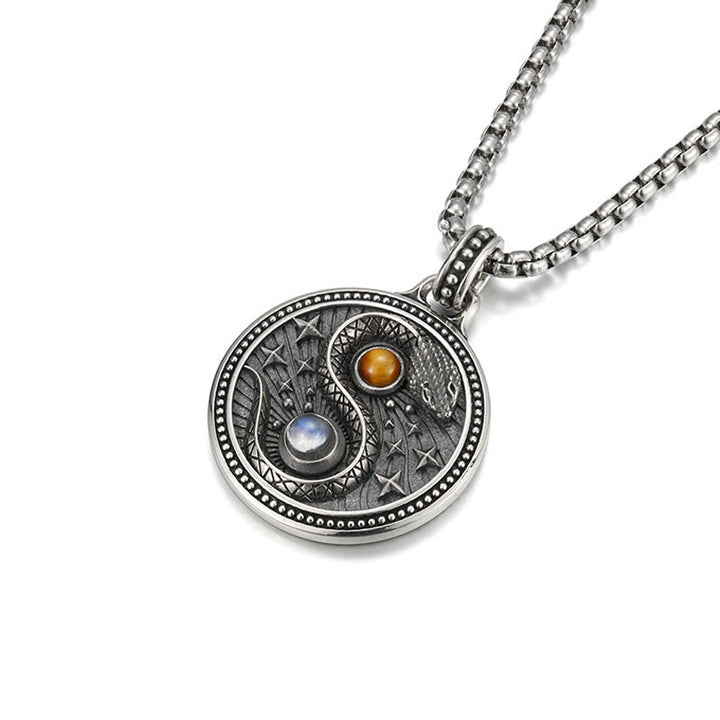 Naszyjnik z Buddha Stones z symbolem Yin Yang i miedzianym wisiorkiem bogactwa - image 2