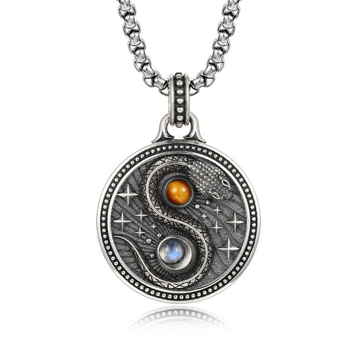 Naszyjnik z Buddha Stones z symbolem Yin Yang i miedzianym wisiorkiem bogactwa - Miedź (Bogactwo ♥ Szczęście) - image 1