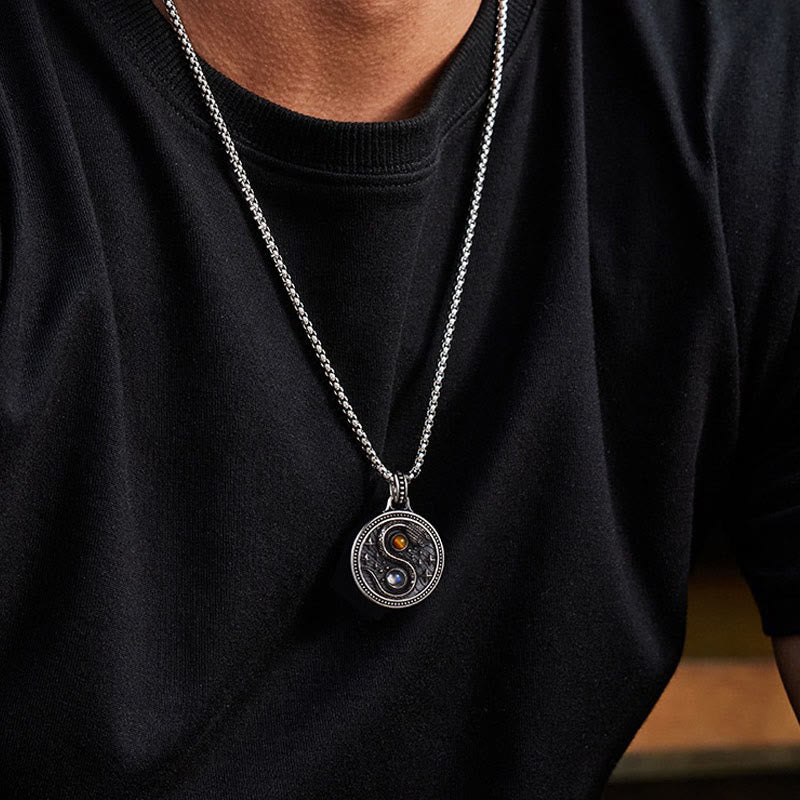 Naszyjnik z Buddha Stones z symbolem Yin Yang i miedzianym wisiorkiem bogactwa - image 13