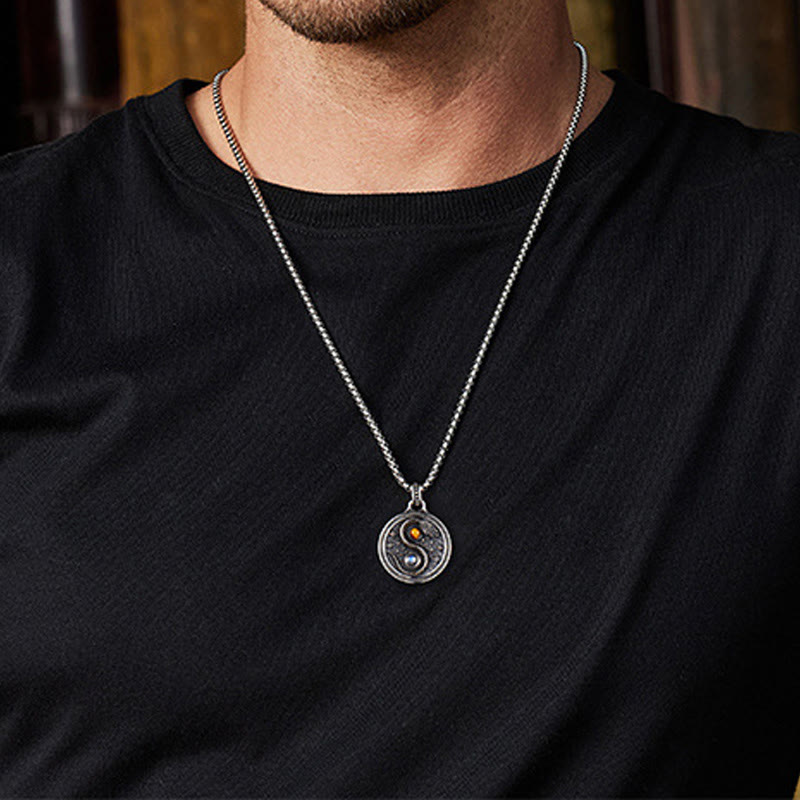 Naszyjnik z Buddha Stones z symbolem Yin Yang i miedzianym wisiorkiem bogactwa - image 10