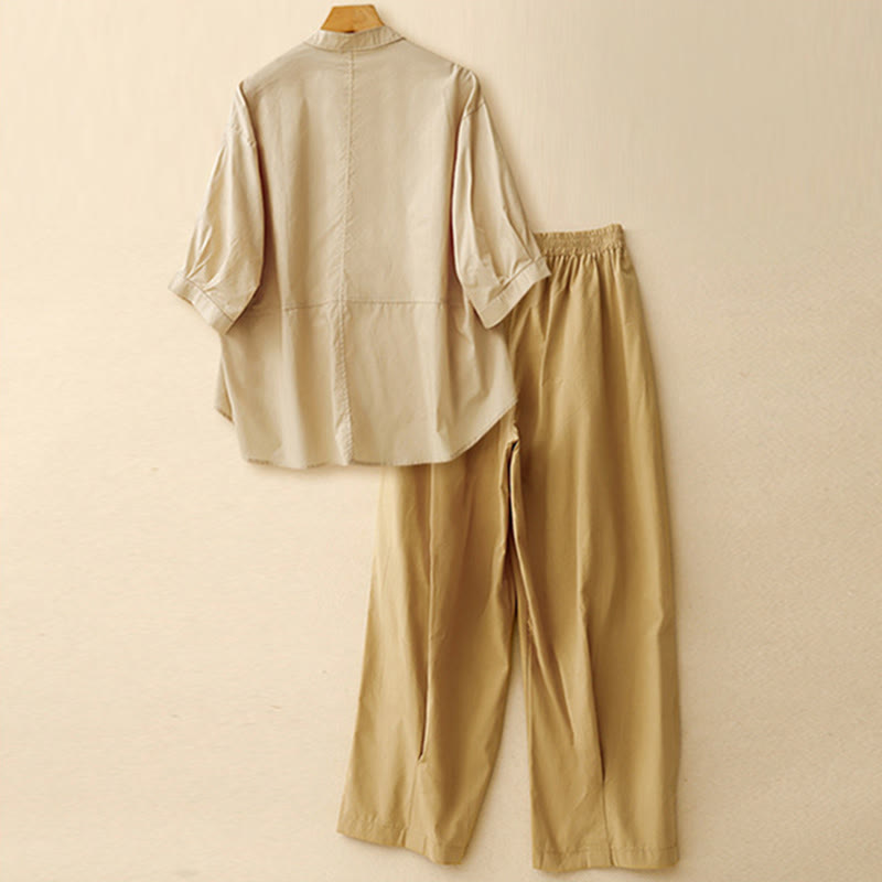 Buddha Stones, 2 sztuki, damska koszula z rękawem 3/4, spodnie haremowe, komplet do medytacji - image 2