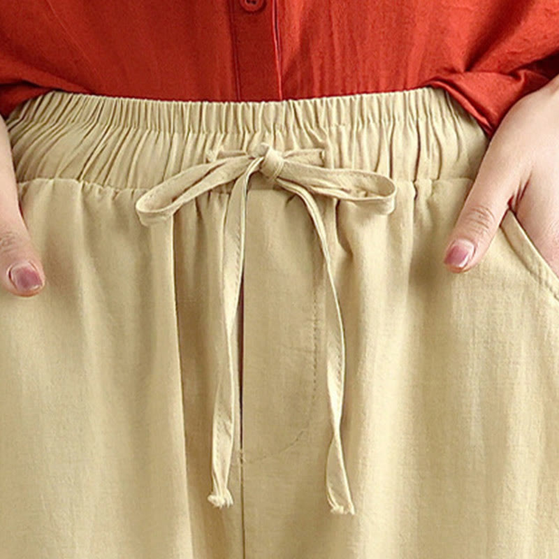 Buddha Stones 2 szt. Koszula damska z krótkim rękawem i spodniami haremowymi, zestaw do medytacji - image 14