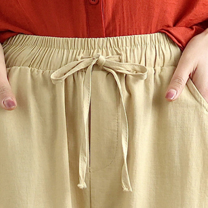 Buddha Stones 2 szt. Koszula damska z krótkim rękawem i spodniami haremowymi, zestaw do medytacji - image 14