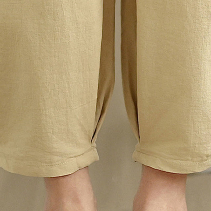 Buddha Stones 2 szt. Koszula damska z krótkim rękawem i spodniami haremowymi, zestaw do medytacji - image 26