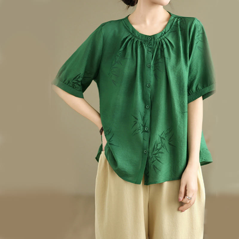 Buddha Stones 2 szt. Koszula damska z krótkim rękawem i spodniami haremowymi, zestaw do medytacji - image 24