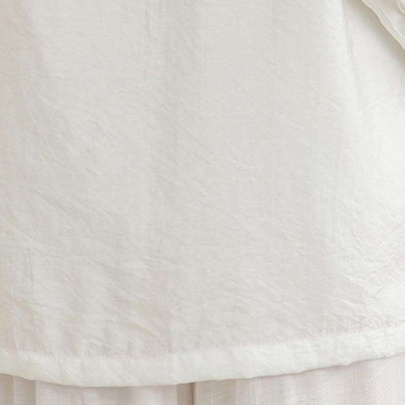 Buddha Stones, 2 sztuki, casualowa damska koszula z guzikami żaby, luźne spodnie, zestaw ubrań do medytacji - image 19