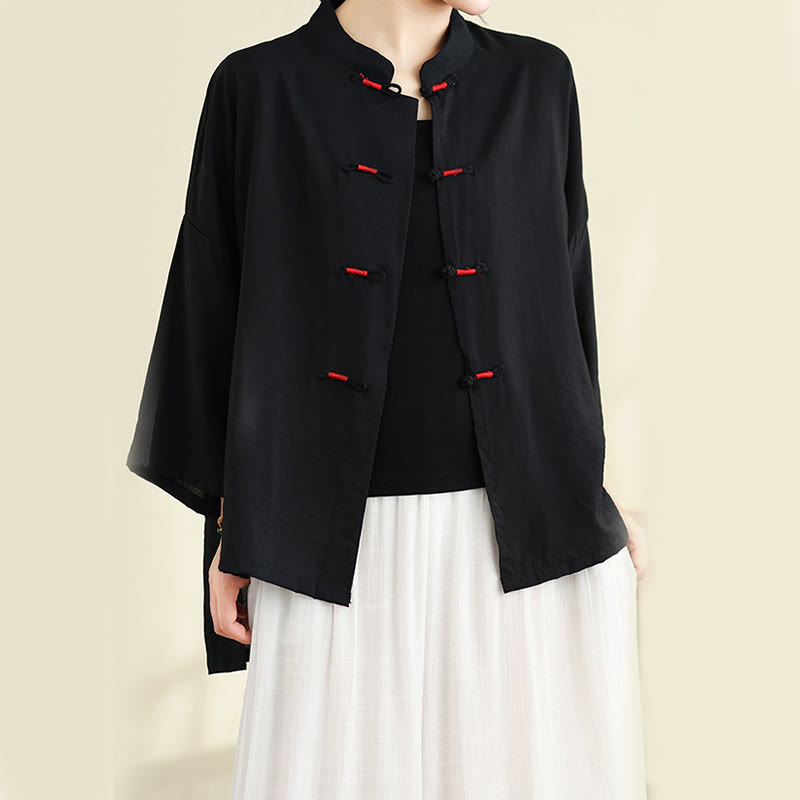 Buddha Stones, 2 sztuki, casualowa damska koszula z guzikami żaby, luźne spodnie, zestaw ubrań do medytacji - image 24