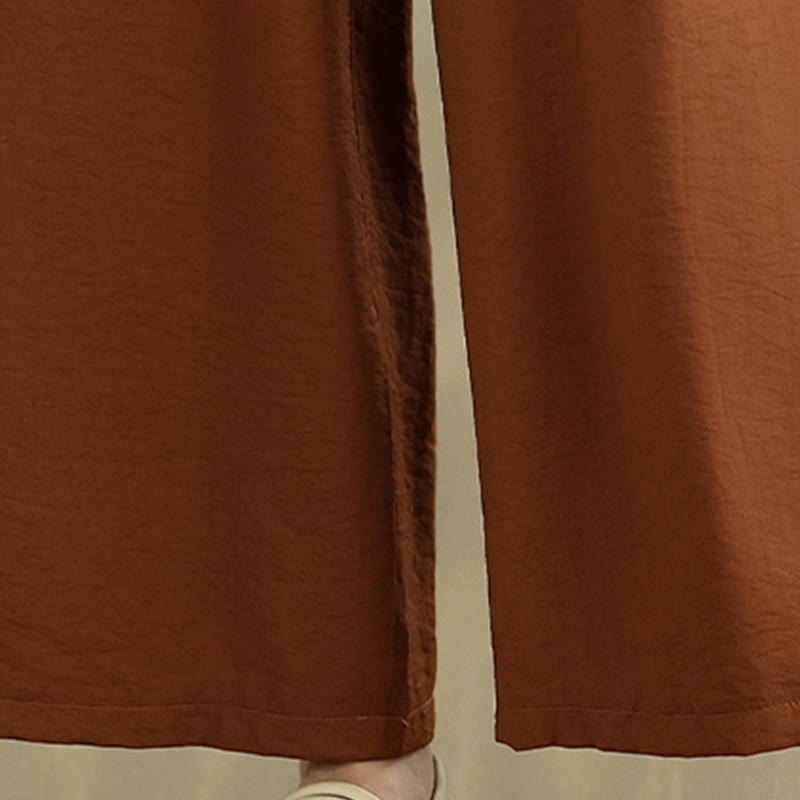 Buddha Stones 2 szt. Koszula damska z kołnierzykiem stojącym, luźne spodnie, zestaw ubrań do medytacji - image 5