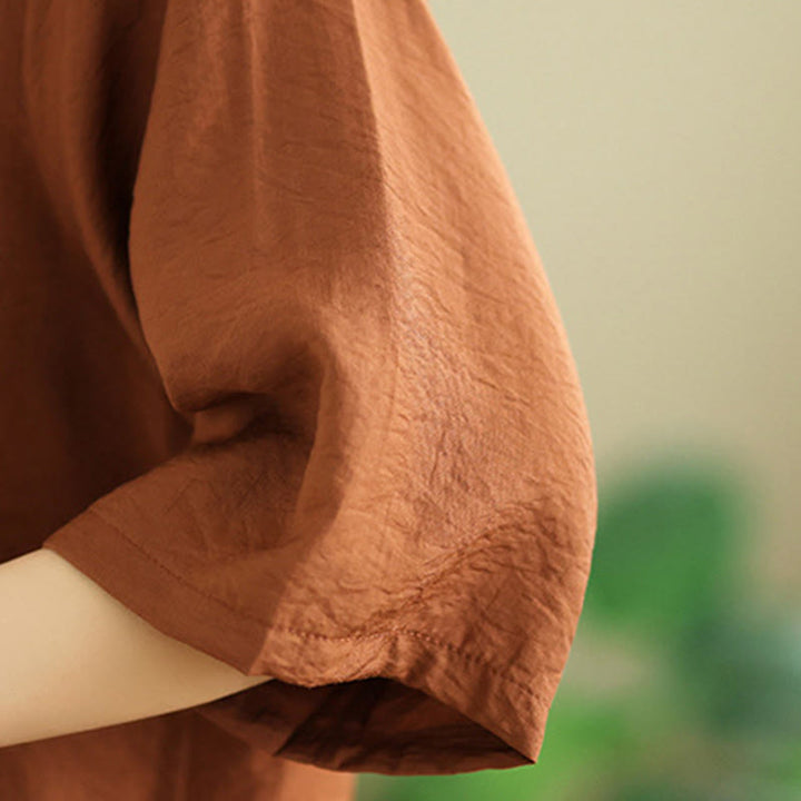 Buddha Stones 2 szt. Koszula damska z kołnierzykiem stojącym, luźne spodnie, zestaw ubrań do medytacji - image 6