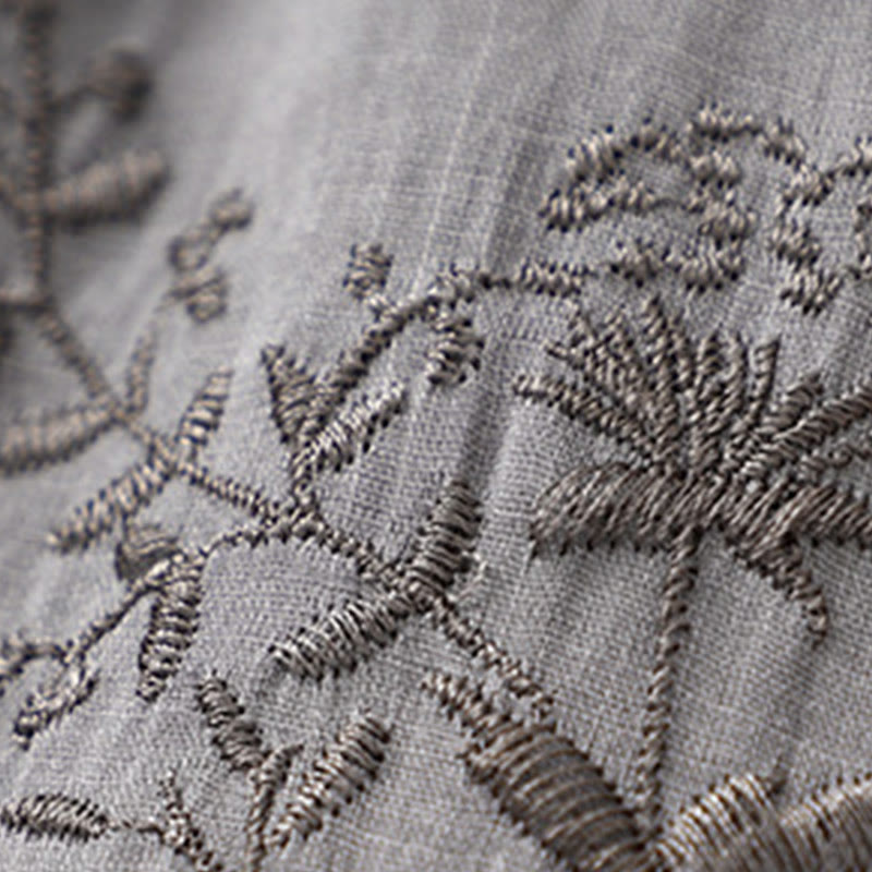 Damskie spodnie haremowe z bawełny i lnu z haftowanymi Buddha Stones i kieszeniami - image 4