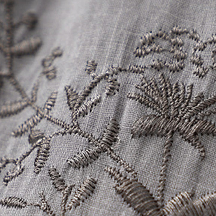 Damskie spodnie haremowe z bawełny i lnu z haftowanymi Buddha Stones i kieszeniami - image 4