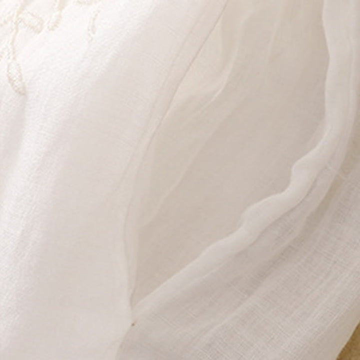 Damskie spodnie haremowe z bawełny i lnu z haftowanymi Buddha Stones i kieszeniami - image 6