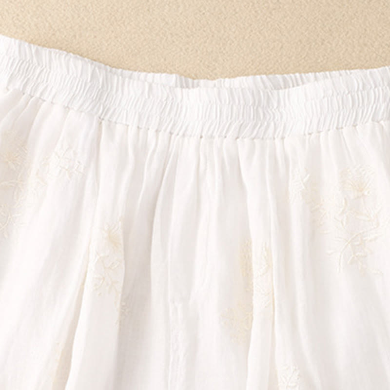 Damskie spodnie haremowe z bawełny i lnu z haftowanymi Buddha Stones i kieszeniami - image 7