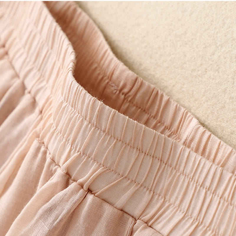 Damskie spodnie haremowe z bawełny i lnu z haftowanymi Buddha Stones i kieszeniami - image 18