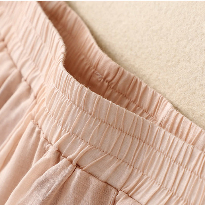 Damskie spodnie haremowe z bawełny i lnu z haftowanymi Buddha Stones i kieszeniami - image 18