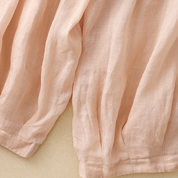 Damskie spodnie haremowe z bawełny i lnu z haftowanymi Buddha Stones i kieszeniami - image 15