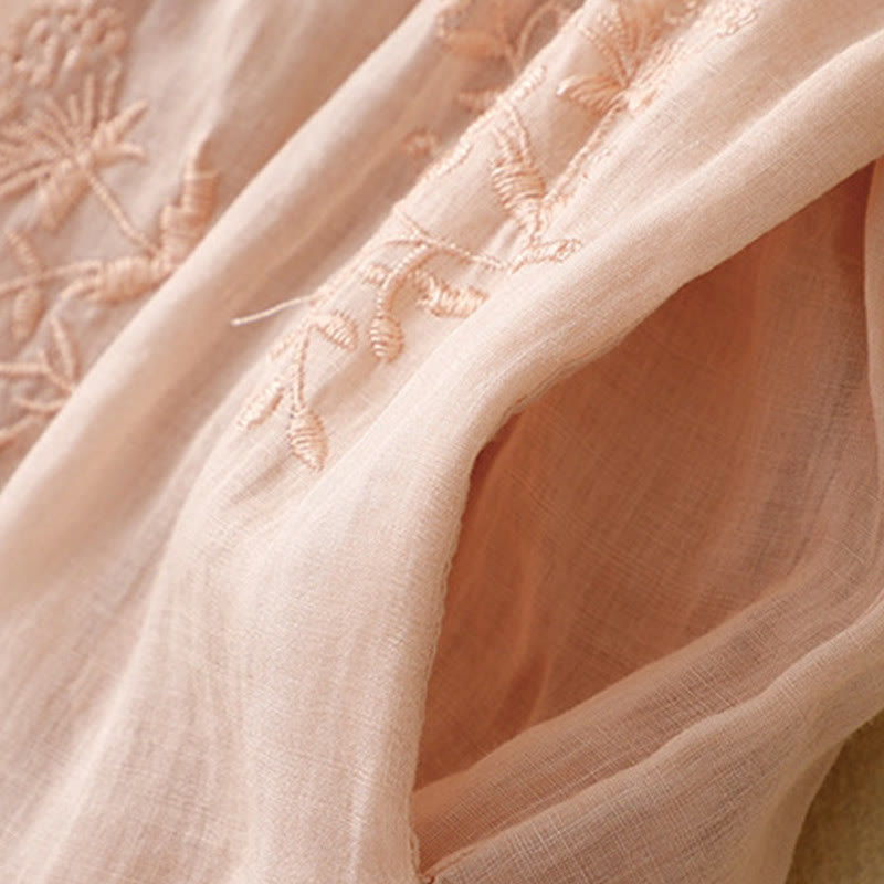 Damskie spodnie haremowe z bawełny i lnu z haftowanymi Buddha Stones i kieszeniami - image 13