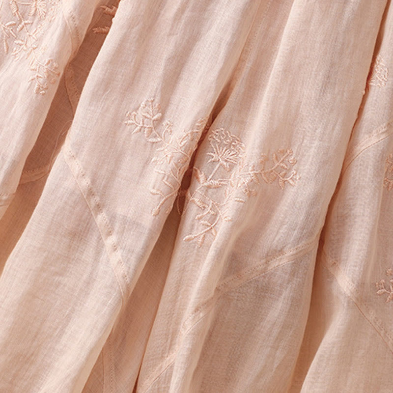 Damskie spodnie haremowe z bawełny i lnu z haftowanymi Buddha Stones i kieszeniami - image 14