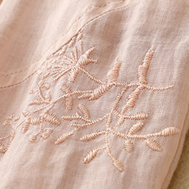 Damskie spodnie haremowe z bawełny i lnu z haftowanymi Buddha Stones i kieszeniami - image 19