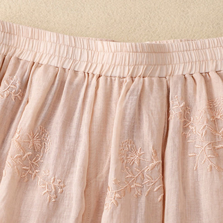 Damskie spodnie haremowe z bawełny i lnu z haftowanymi Buddha Stones i kieszeniami - image 17