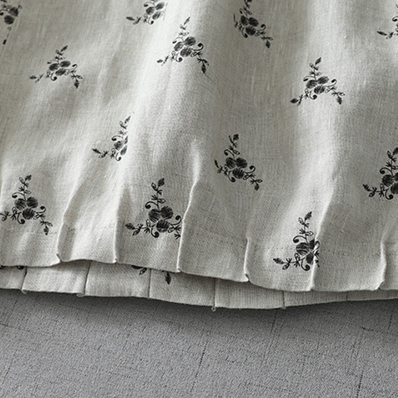 Spodnie harem damskie z bawełny i lnu z kieszeniami, w groszki i kwiaty, z Buddha Stones - image 2