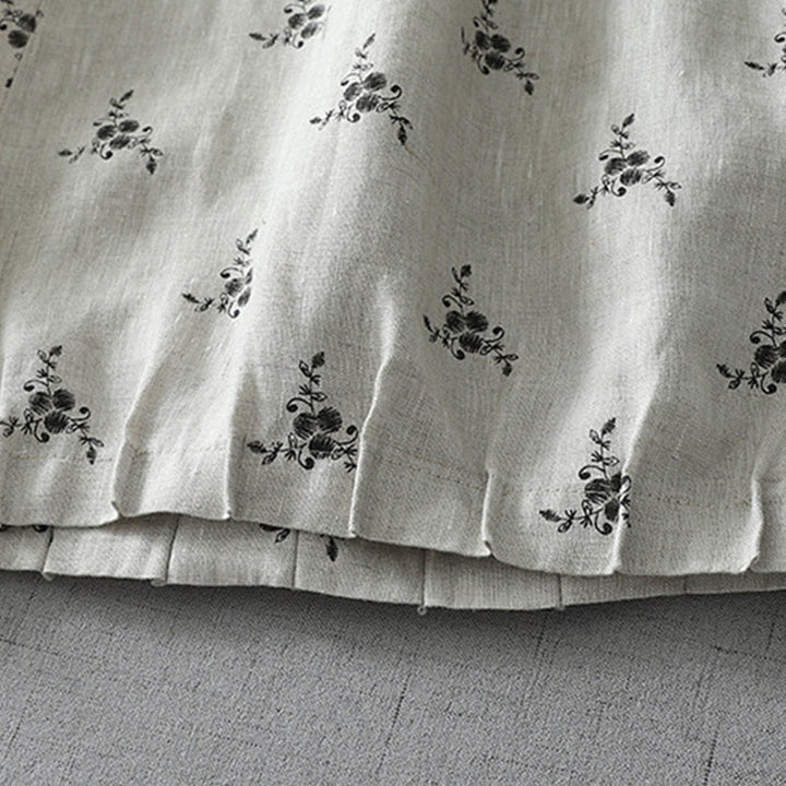 Spodnie harem damskie z bawełny i lnu z kieszeniami, w groszki i kwiaty, z Buddha Stones - image 2