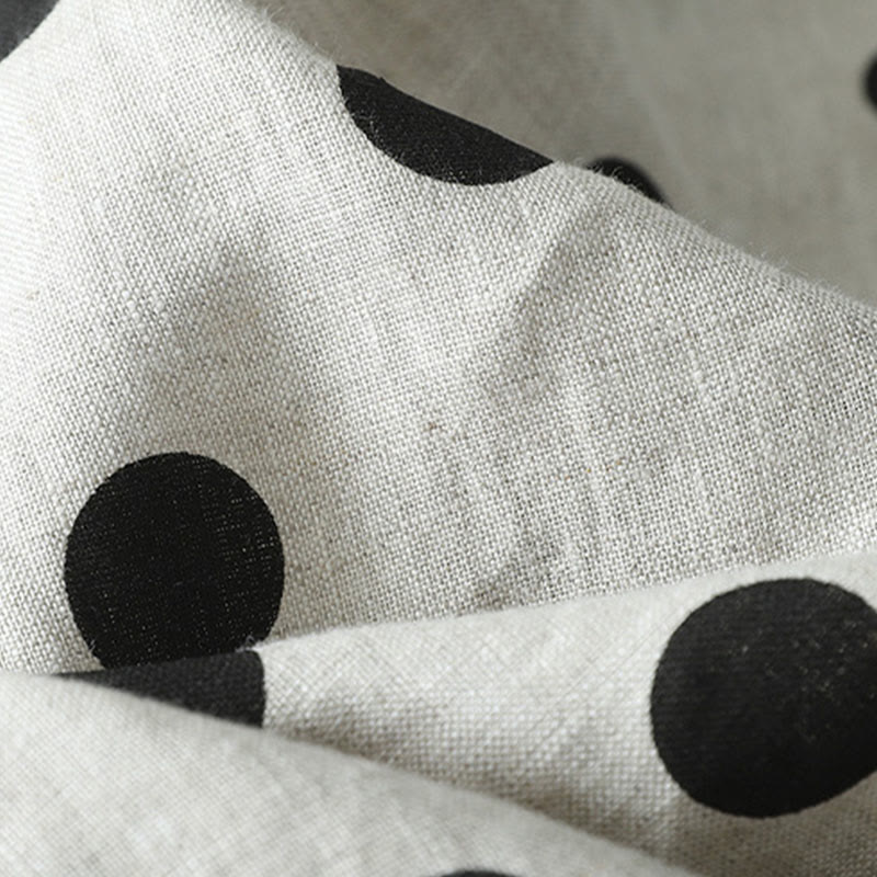 Spodnie harem damskie z bawełny i lnu z kieszeniami, w groszki i kwiaty, z Buddha Stones - image 6