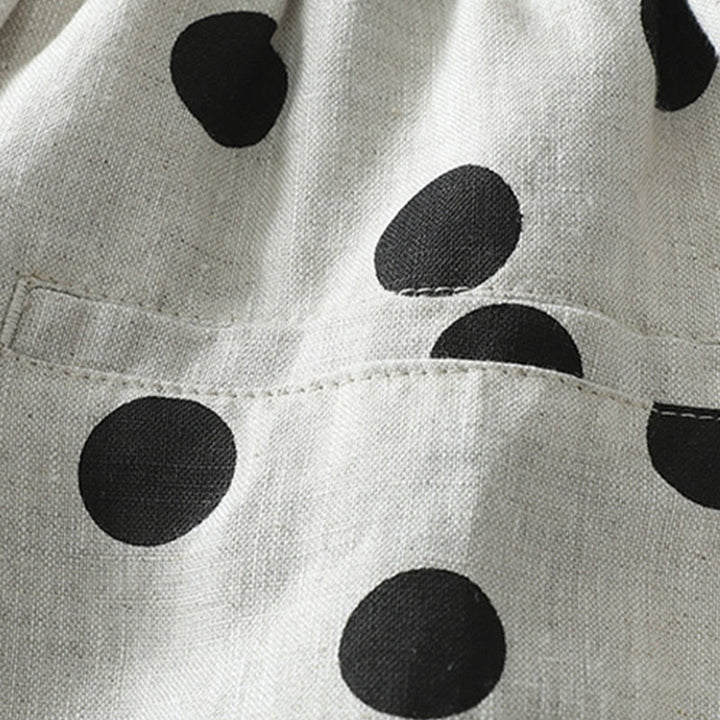 Spodnie harem damskie z bawełny i lnu z kieszeniami, w groszki i kwiaty, z Buddha Stones - image 12