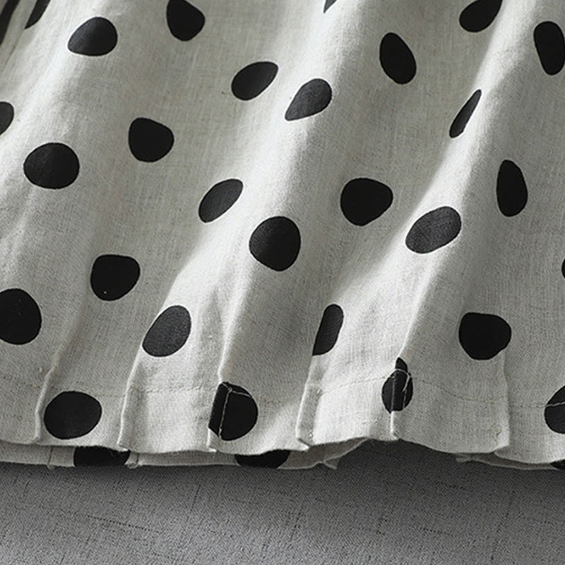 Spodnie harem damskie z bawełny i lnu z kieszeniami, w groszki i kwiaty, z Buddha Stones - image 7