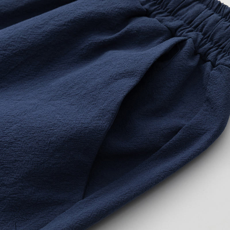 Buddha Stones, 2 szt., chińskie znaki, żuraw, bawełniana koszula, spodnie z kieszeniami, męski zestaw do medytacji - image 9