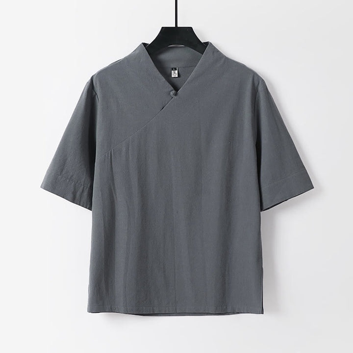 Buddha Stones, 2 sztuki, koszula z krótkim rękawem, spodnie z bawełny z dekoltem w serek i kieszeniami, męski zestaw do medytacji - image 8