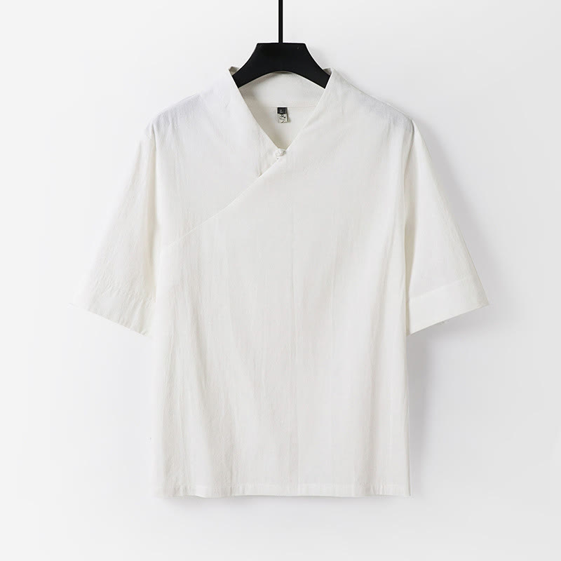 Buddha Stones, 2 sztuki, koszula z krótkim rękawem, spodnie z bawełny z dekoltem w serek i kieszeniami, męski zestaw do medytacji - image 5