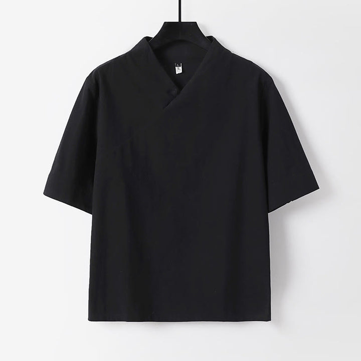 Buddha Stones, 2 sztuki, koszula z krótkim rękawem, spodnie z bawełny z dekoltem w serek i kieszeniami, męski zestaw do medytacji - image 17