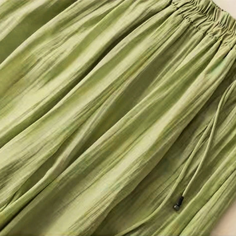 Buddha Stones Retro Casual Haftowany Wzór Ściągacz Bawełna Len Damskie Szerokie Nogawki Spodnie Z Kieszeniami - image 9