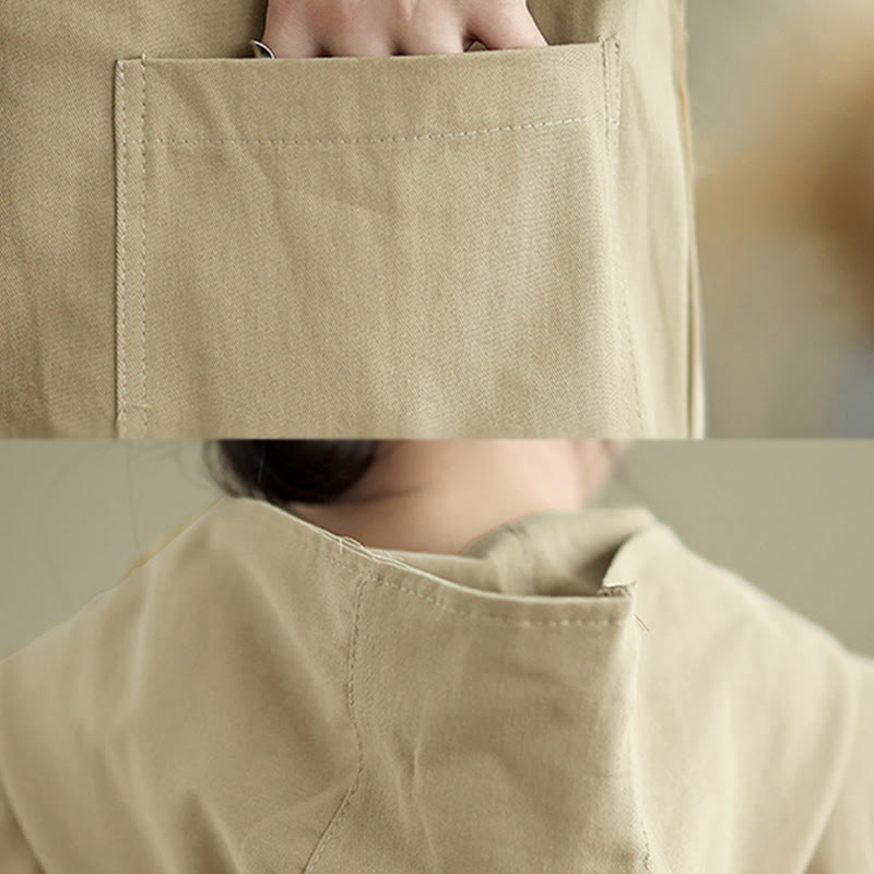 Bluza z kapturem damska z bawełny i lnu z kieszeniami z przodu "Buddha Stones Fall Vintage" - image 14