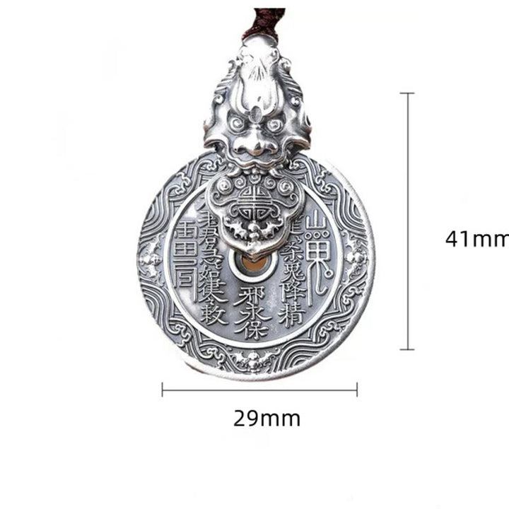 Buddha Stones Naszyjnik z wisiorkiem Mountain Ghosts Spend Money Bagua Design Copper PiXiu Harmony - image 10